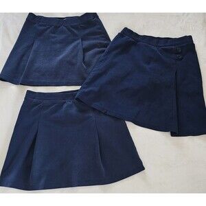 Lot Of 3 Navy Uniform Skort Skirt Size 14 Plus 14/16 Wonder Nation Cat & Jack